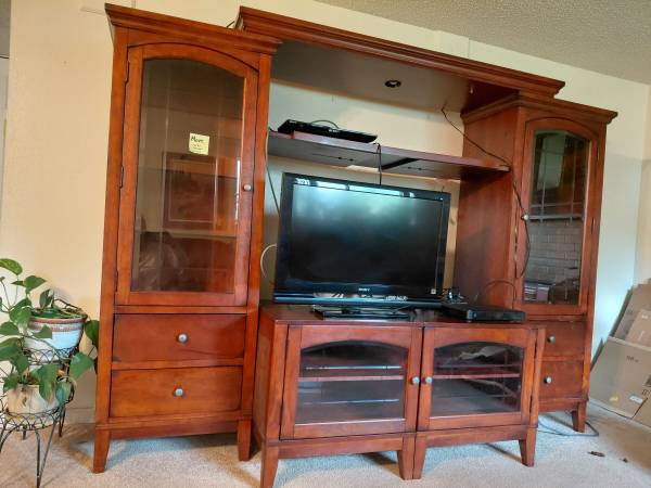 Entertainment center,  cherry wood 1