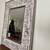 Mirror Hollywood Regency inspired stainless steel& leather frame 1970’ 3 thumbnail
