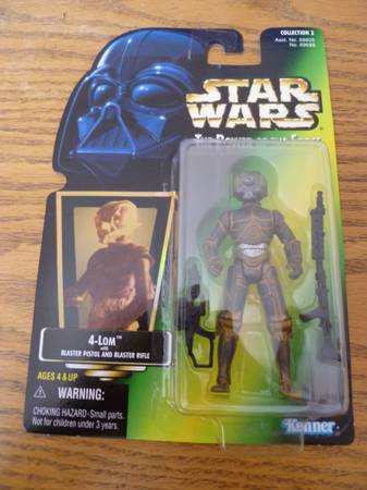 NEW 1997 Star Wars Power of the Force 4-LOM W/Blaster Figure 1