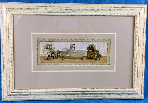 Beautiful Framed Clawfoot Tub Bathroom Print • Wood Frame & Glass 1