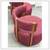 Village West Design Custom Made Swivel Club Chairs In Raspberry, Pair 3 thumbnail