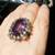 16 carat Natural Amethyst, Blue Topaz, Silver, Gold, one of a kind 7.5 7 thumbnail
