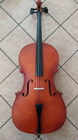 4/4 Full Size Cello with Case and Bow 1