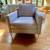 Modern Art Deco Style Grey Leather Armchair 1 thumbnail