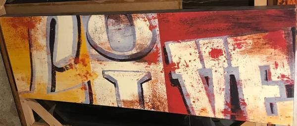 ‘LOVE’ Graphic Design Accent Art Canvas 1