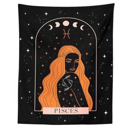 Pisces Tarot Constellation Astrology Zodiac Wall Tapestry Home Decor ZenFinds 1