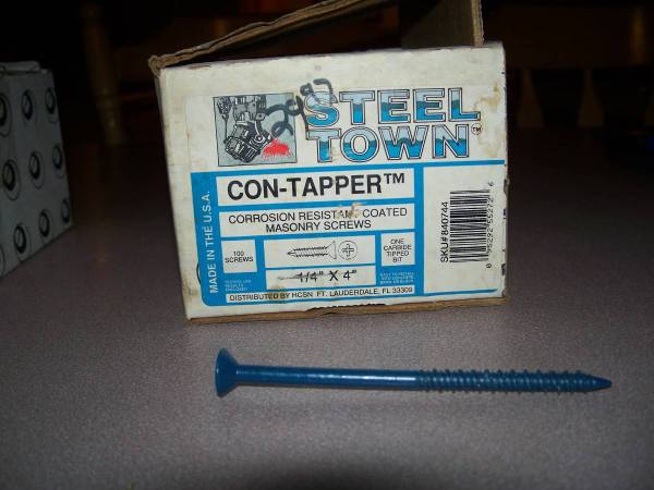 Masonry Concrete Screws 1 1/4 & 1 3/4 Inch Long, 1/4" Diam. 1