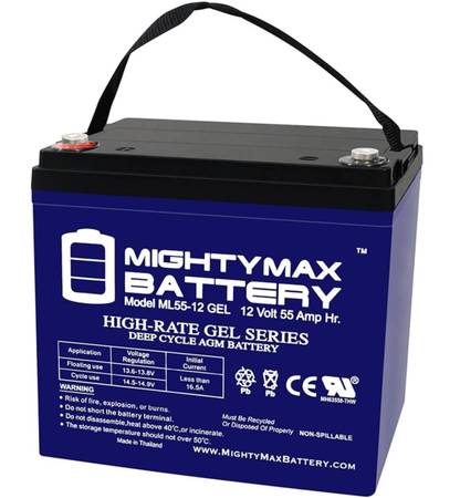 55 Amp Hour Deep Cycle AMG Battery Like New 1