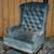 arm CHAIR Antique Victorian Blue Cushioned Vintage Furniture 5 thumbnail