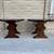 Beautiful set of vintage,solid wood, double drop leaf end tables. 5 thumbnail