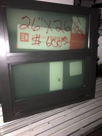 New impact window 26 x 26 frosted $450 1