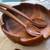 MCM Monkey Pod wood Salad or Snack Set Serving Bowl 6 Bowls 2 thumbnail