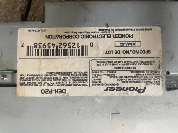 Pioneer autorradio - Modelo DEM-P20 - AM/FM/CD/Equalizador - $85 (Columbia MO)63471024984835123
