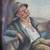 FINE ANTIQUE EUROPEAN GENRE OIL PAINTING SIGNED MYSTERY FIGURES OLD 5 thumbnail