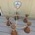 MCM Metal Wood Immitation Chandelier 5 Sconces 1 thumbnail