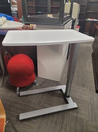 Adustable height laptop computer snack tray table end mobile with wheels desk 1