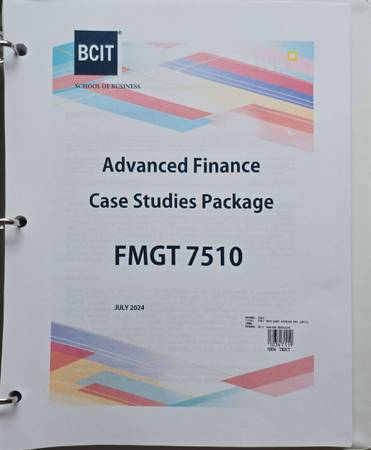 BCIT FGMT 7510 Case Studies Package 1