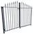 Antique Wrought Iron Entrance Gate Pair w/ Latch GA20907 6 thumbnail
