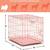 Pet Dog Cat Folding Crate W Pan, Pink, 24.77x17.49x19.49, Metal, NEW 2 thumbnail