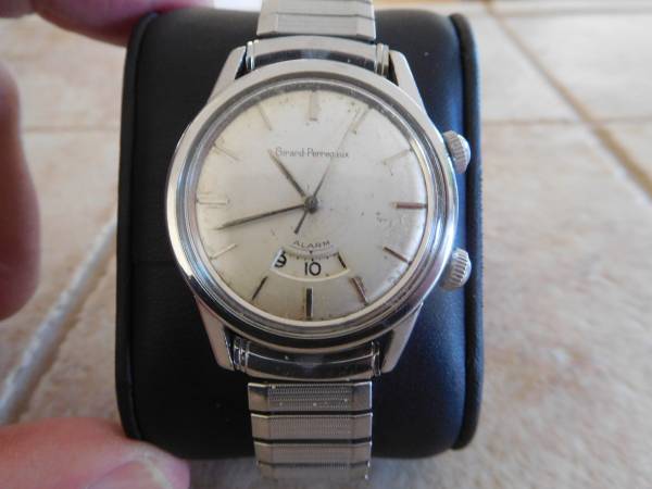 Vintage Girard-Perregaux Swiss Mechanical Alarm Watch Manual Wind Stai 1