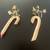Christmas 1960’s candy cane and holly earrings w screw back, in painte 15 thumbnail