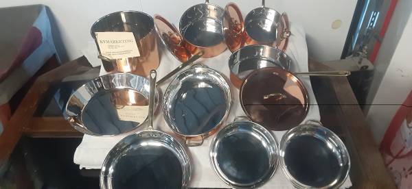 Copper pots and pans set 1