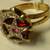 14 Kt Yellow Gold Ruby Diamonds Star & Crescent Vintage Ladies Ring 8 thumbnail
