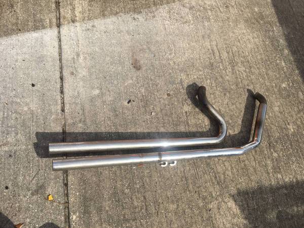 harley big twin evo long shot 2" drag pipes dyna softail fxr tour 1