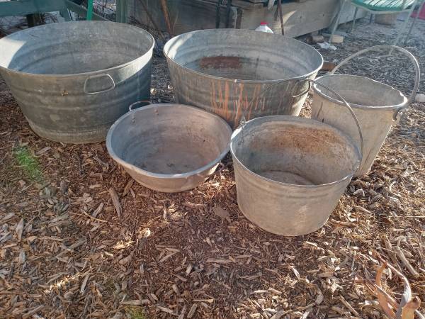 Three Galvanized tubs 1
