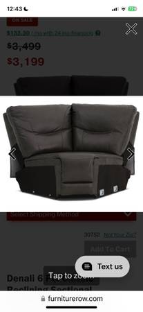 Sofá seccional de 4 piezas - Cuero gris - $750 (Gris)63438961840513124