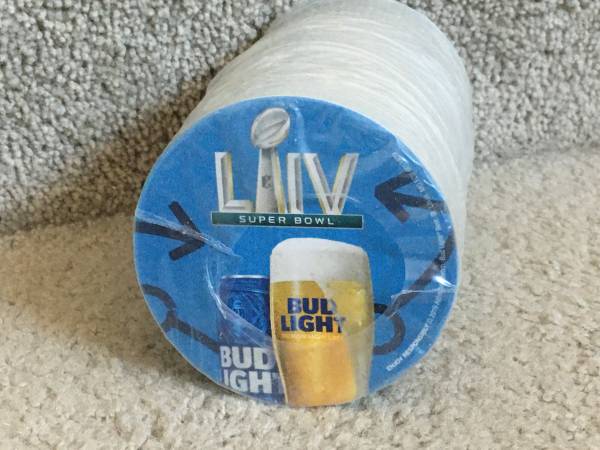 125 Beer Coasters SEALED Budweiser Super Bowl Bound XLV 1