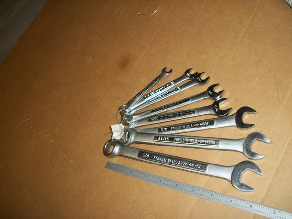 8 pc. set Craftsman combination wrenches - VV series 1