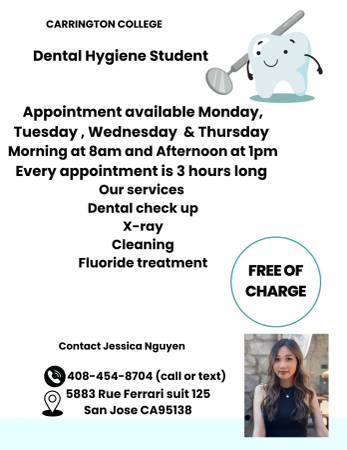 FREE Dental Cleaning, Exam & X-Rays – Looking for Patients (San Jose) (san jose east)63874130115457120