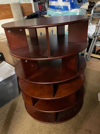 Elegant rotating shoe rack, cherry wood 1