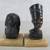 Egyptian King Tut & Queen Nefertiti Vtg Bronze Busts On Marble Base 1 thumbnail