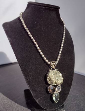 Pyrite & Quartz Sterling Silver Pendant w/ Chain - $40 (Seattle)63471256145283121