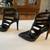 Black Leather High Heels, White Strappy Heels, Lace Up Sandal Heels 3 thumbnail