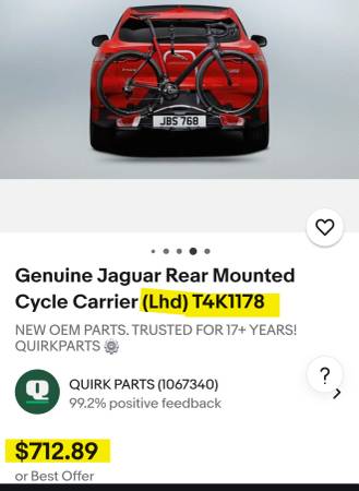 Jaguar I Pace 2 Bike carrier 1