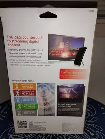 GE Indoor Pro Crystal Enhanced HDTV 4K Ultra Amplified TV Antenna - $30 (Texas City)63470266491777121