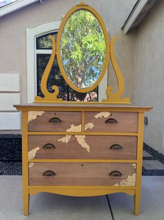 Antique Solid Wood Vanity Dresser 1