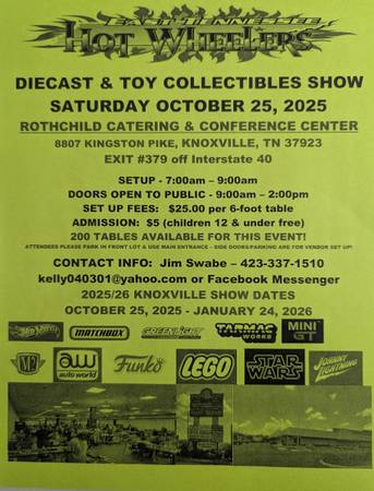 BIG Diecast/Toy Show Saturday - Knoxville, TN 1