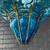 Pair of Vintage Turquoise Bubble Glass & Gilt-Metal Pendant Lantern Li 5 thumbnail