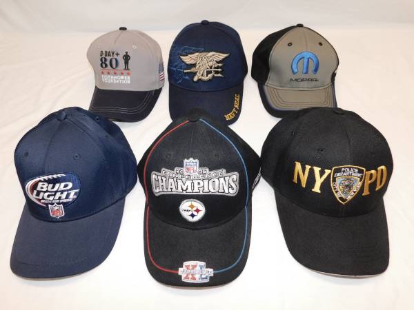 6 NEW BASEBALL HATS - BALL CAPS - NFL - NYPD - NAVY SEALS AND MORE 1