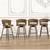 New 6 Tufted Bar Stools with Back Seat Chair 28in Counter Height Brown 1 thumbnail