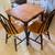 Wood rolling table with wheels, 3 chairs 1 thumbnail