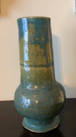 Handcrafted Blue and green glazed ceramic vase 1