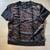 Pink Tartan short sleeve back zip top-plush velvet front panel-Small 1 thumbnail