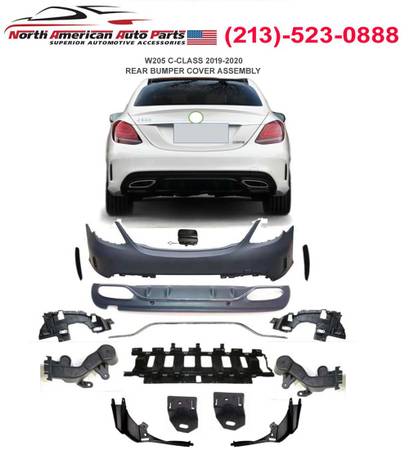W205 C-CLASS 2015-2018 REAR BUMPER COVER SET C250 C300 C350 1