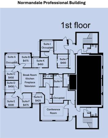 Starting at $400 per month, 1st floor private offices West Bloomington 1