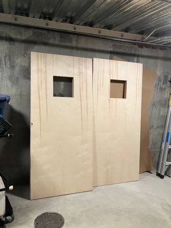 Double Doors Wood with windows 1
